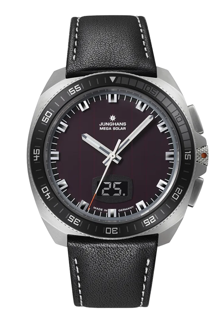 Junghans 1972 Mega Solar mit schwarz Zifferblatt