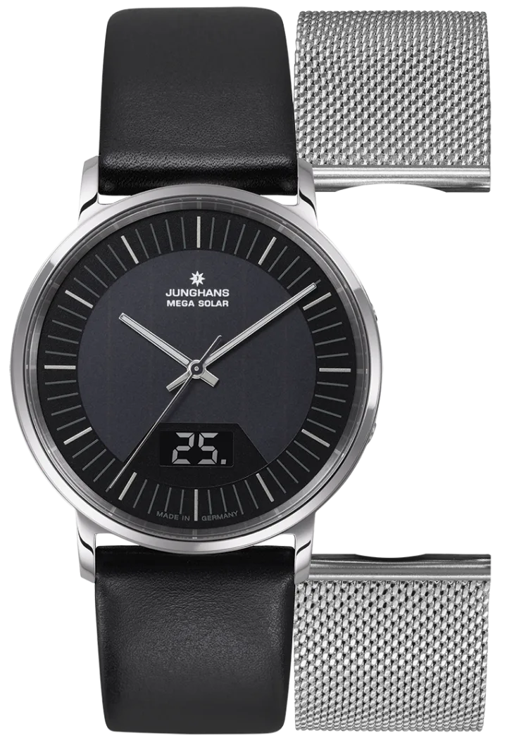 Junghans Milano Mega Solar mit schwarz Zifferblatt