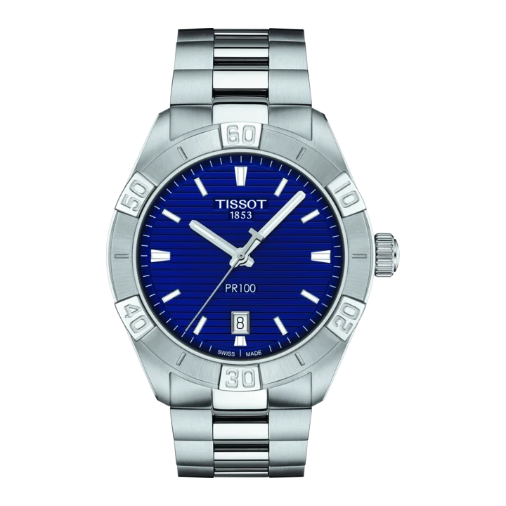 Tissot PR 100 mit blau Zifferblatt