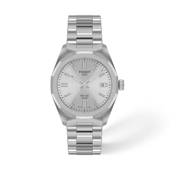 Tissot PRC 100 Solar 34mm mit silber Zifferblatt